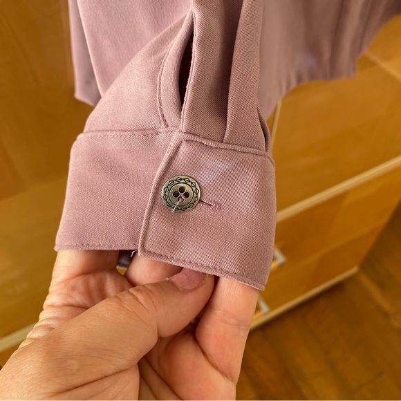 Alfred Dunner Purple-Pink Button Front Shirt/Jacket - Picture 8 of 9
